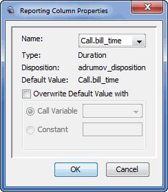 Alternately, you can assign a call variable with the enabled Reporting option to the disposition as described below. 1 Open the Dispositions section, and open the properties of a disposition.