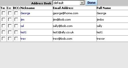 Sending a new message Instead of manually typing email addresseses, you can select them from your Address Book or Recent Addresses.