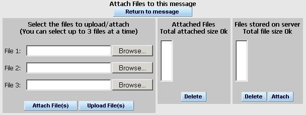 Sending a new message To attach files to your message click 'Attach file'.