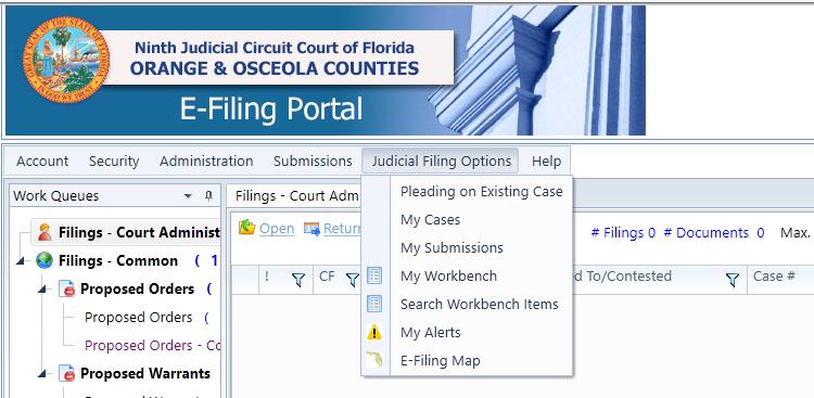 Pleading on Existing Case Selecting this option