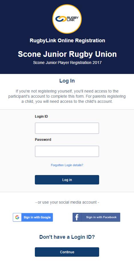 Online Registration Return User Navigation in Rugby Link: unique URL sent by Club admin When logging in with a linked account via an online registration form