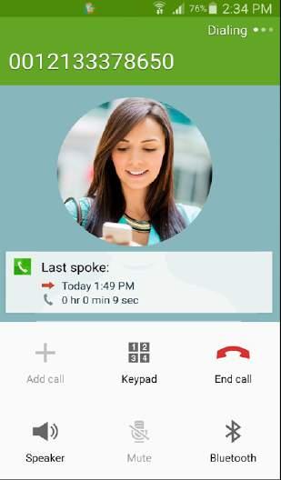 On incoming call message display Incoming Call 2. Press Answer button to receive or Press Reject to reject call. (As shown in Fig.