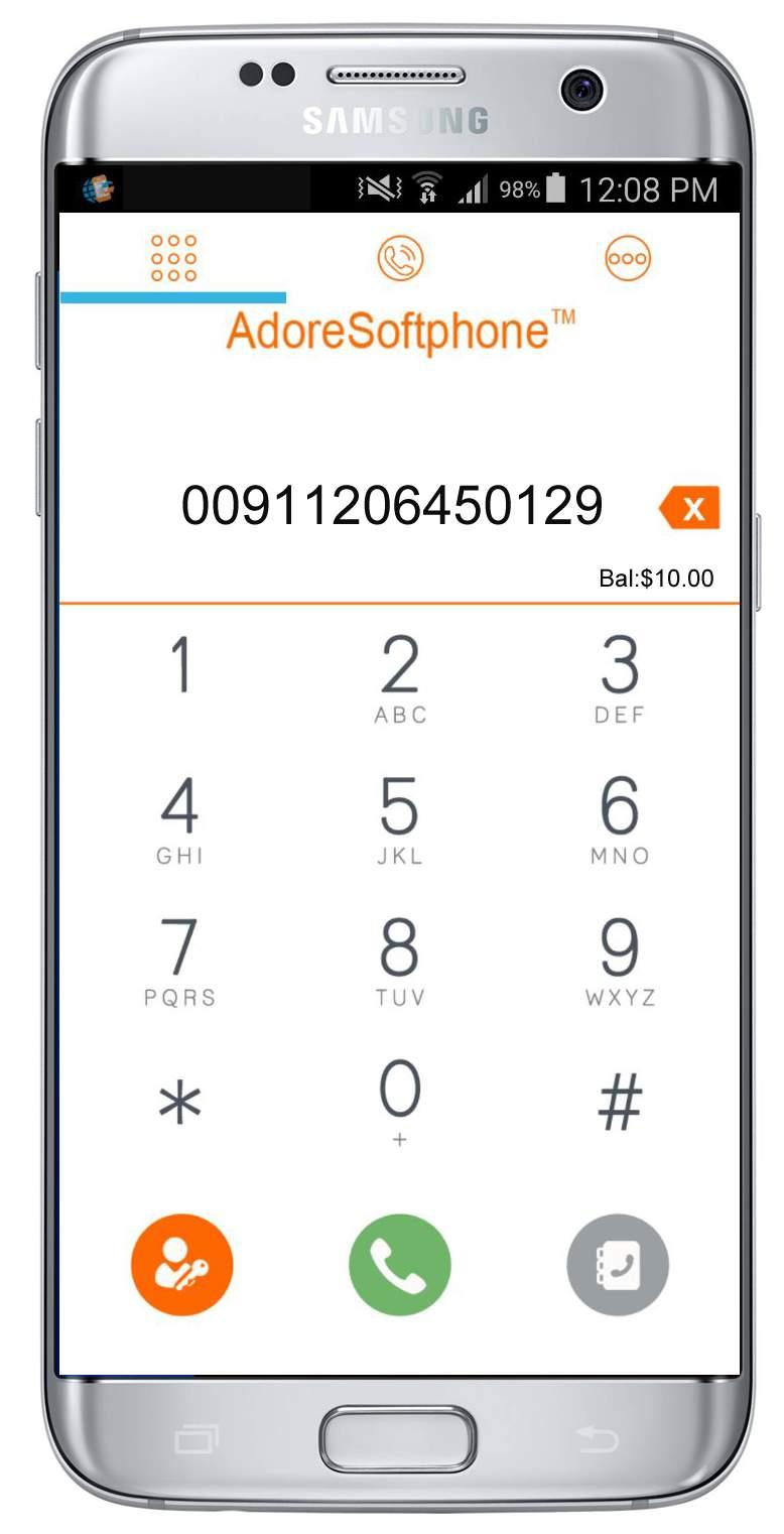 2. Adore Twin Mobile Dialer for Android Panel and User Features Dialpad Tab RecentCall Tab Your Company