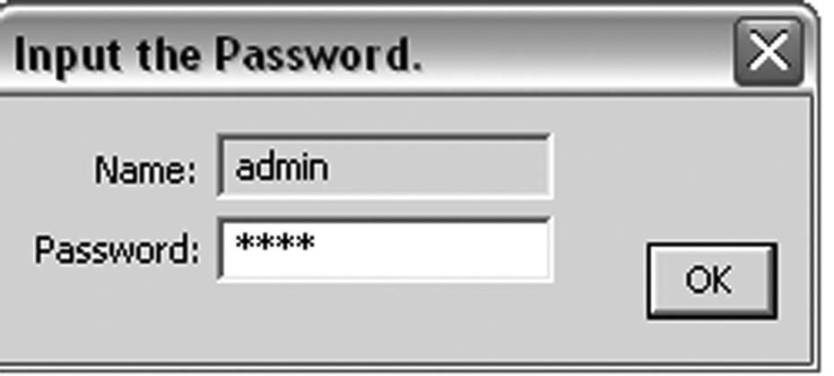 9. Please enter the default password 1234 and click OK