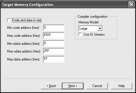 Fig 19 Compiler memory configuration 7. There are two options we can chose in the program file format.