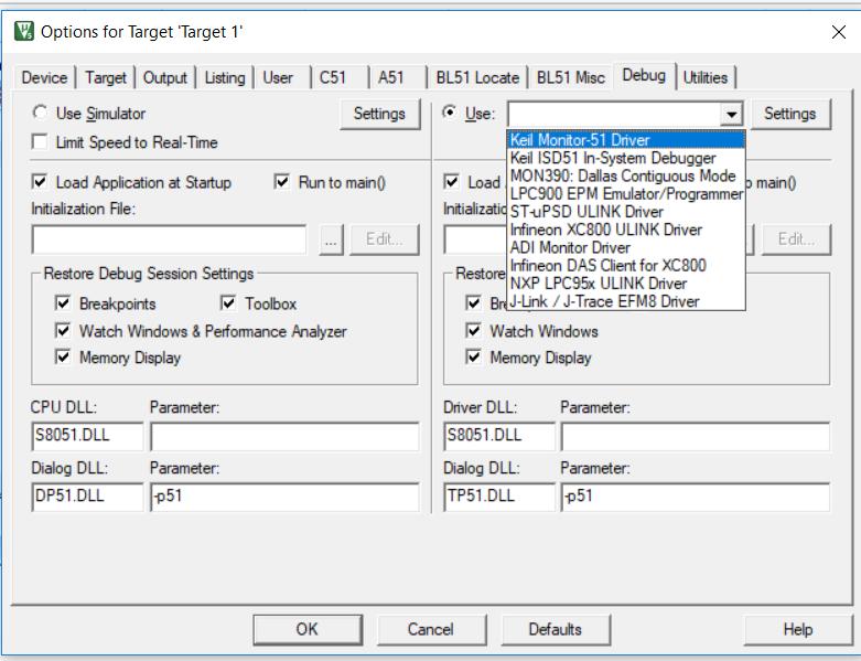 Step 4 Fig 30 Firmware debugging options Compiling and building the target program