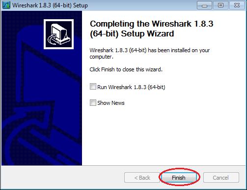 Lab - Using Wireshark to View Network Traffic k. Click Finish to complete the Wireshark install process.