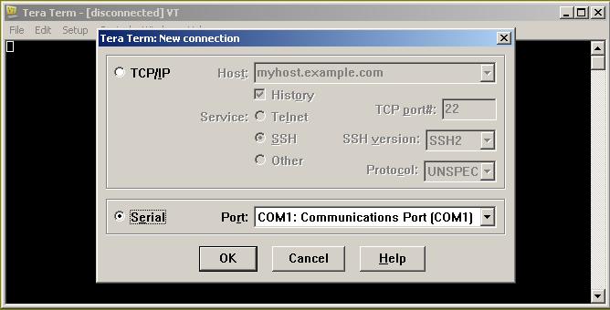 Lab - Establishing a Console Session with Tera Term b. In the New Connection dialog box, click the Serial radio button.