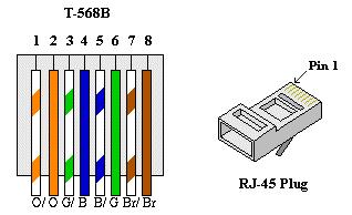 568-B 10/100/1000-BaseTX Ethernet Pin Number Pair Number Wire Color 10Base-T Signal 100Base-TX Signal 1000Base-T Signal 1 2 White/Orange Transmit BI_DA+ 2 2 Orange