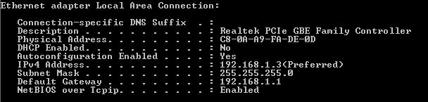 Lab Viewing Network Device MAC Addresses Step 3: Verify network connectivity. a. Ping the default gateway address of R1 from PC-A. Were the pings successful?