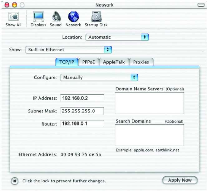 Select Manually in the Configure  Input the Static IP