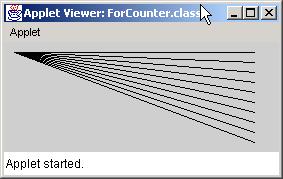 1 // Fig. 5.2: ForCounter.java 2 // Counter-controlled repetition with the for structure 4 // Java core packages 5 import java.awt.graphics; 7 // Java extension packages 8 import javax.swing.