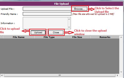 4.1.7 How to upload files in Claims Application To add the receipts/upload files to the claim application record,select the record from the header grid of the all claims screen will displays the