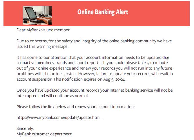 SPOTTING A SCAM In the email below, circle the