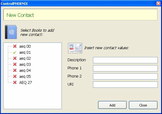 5.1.7. Contacts. Shows the main contacts window, that manages the global and individual call books or agendas for the codec network. 5.1.7.1. Upper menu in Contacts window.