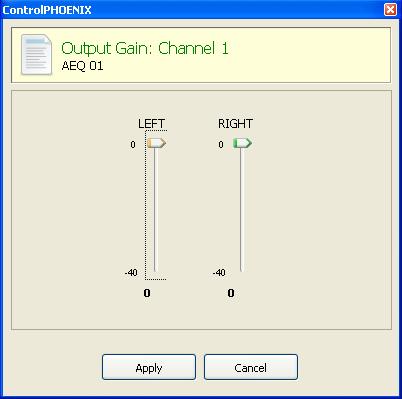 General audio configuration of a channel.