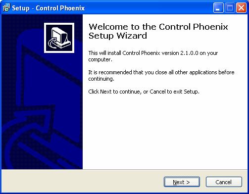 Once the application is installed (by default, in C:\Program files\aeq\controlphoenix), you can start it up by double-clicking the