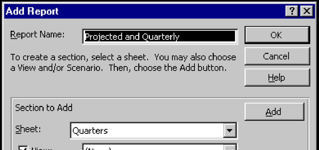Excel 2000: Level 3 Appendix II Using the Report Manager Using sheets in a report The Report Manager command does not appear on the View menu until it is installed.