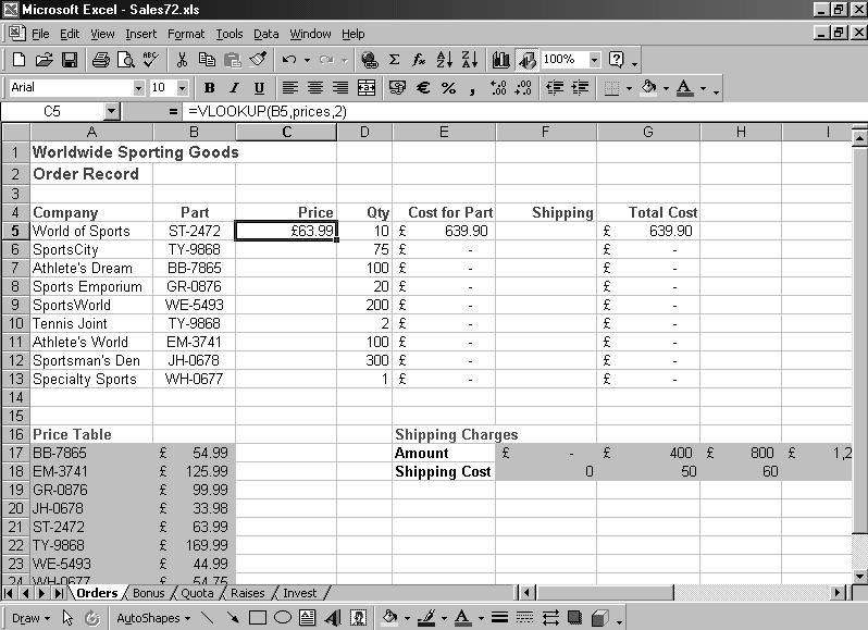 Lesson 1 - Using Logical, LookUp and Round Functions Excel 2000: Level 3 A B 7 6000 6% 8 7000 7% 9 8000 8% Using the VLOOKUP function If you intend to copy the VLOOKUP function to other cells, the