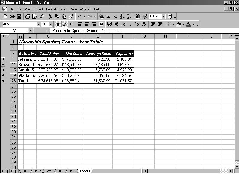 Excel 2000: Level 3 Lesson 5 - Consolidating Worksheets 18.