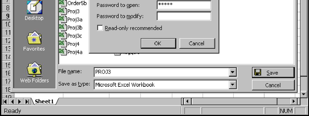 Select the Tools button. 4. Select the General Options command. 5. Type the desired password. 6.