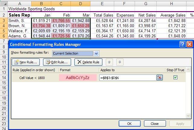 Conditional Formats Add a conditional format 1. To add a conditional format, first select the cell(s) you intend to add more conditional formatting to. 2.