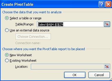 table to look by arranging the various fields in the