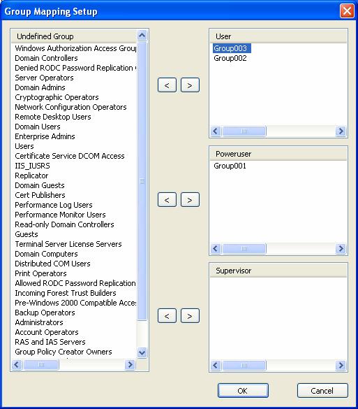 9. To assign groups in Active Directory to User, Power User or Supervisor authority levels: A. Click the Assign Authority Level button. This dialog box appears. Figure 9-26 B.