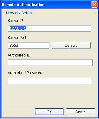 3. Click Setup Server. This dialog box appears. Figure 9-29 4. Type the IP address and port of the Authentication Server. 5.