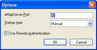 9 Useful Utilities 2. In the E-Map Server window, click Tools on the menu bar, and select Options. This dialog box appears. Figure 9-31 3. Select Use Remote Authentication. 4.