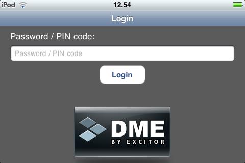 Installing DME on ios devices : Logging in If you have defined a PIN code or a swipe code (see Setting a PIN/swipe code on page 68), you may log in using that rather than your LDAP password.