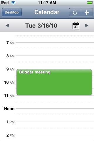 The default date set for the new meeting is the currently viewed day.