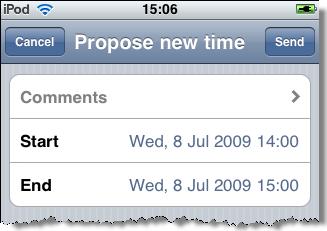 Using DME for ios devices : Calendar Responding to a meeting invitation 1 Open the meeting invitation.
