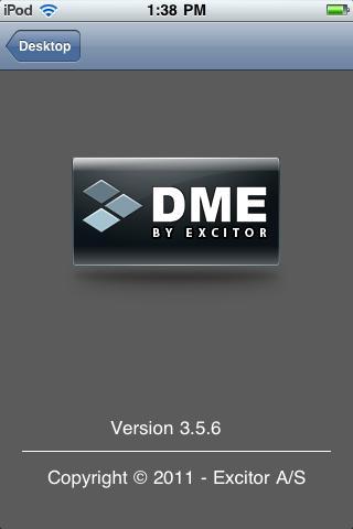 1 From the DME Desktop, tap Tools > About DME.