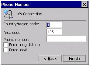 3 Detailed Operation Communication Ports If you are adding a dial-up connection the following dialog box appears. 8.