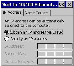 Detailed Operation Ethernet To set an IP address 1. From the Control Panel, tap Network and Dial-up Connections. The Connection window appears. 2. Select a connection and choose Properties.
