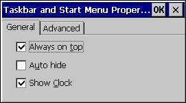 Detailed Operation Other Subsystems To display the time on the taskbar 1. From the Start menu, choose Settings, then Taskbar and Start Menu... The Taskbar Properties dialog box appears. 2.