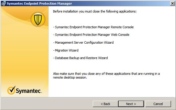 NOTE: If you encounter a Low Disk Space Error, the contents of the folder "c:\program Files (x86)\symantec\symantec Endpoint Protection