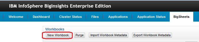Importing the data into BigSheets Now that you have the sample data uploaded to HDFS, you can import the data into BigSheets and create a workbook that contains that data.