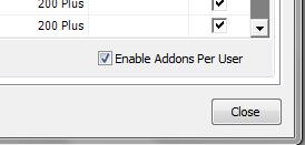Enabling Addons per Sage 200 User By enabling or disabling addons on the Addons tab in the Control Panel you can switch off or on individual addons included in the pack globally in