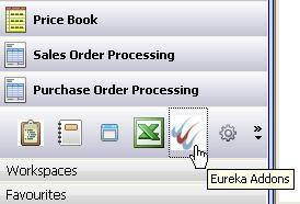 The Eureka menu group should now be available. Depending on the number of modules on the menu, screen resolution etc.