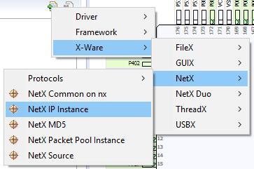 3.1.1 Thread panel setup Create a new thread from the thread panel and add a NetX IP Instance as shown in Figure 3. Figure 3: Add a NetX IP Instance.