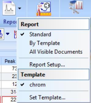 Generating a Standard Report In this section we will generate a simple (standard) report. There is a Report button ( ) on the bottom toolbar.