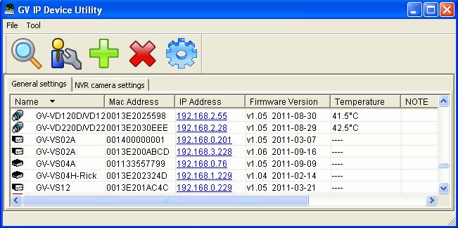 6.1.2 Using the IP Device Utility The IP Device Utility provides a direct way to upgrade the firmware to multiple GV-Video Servers. 1.