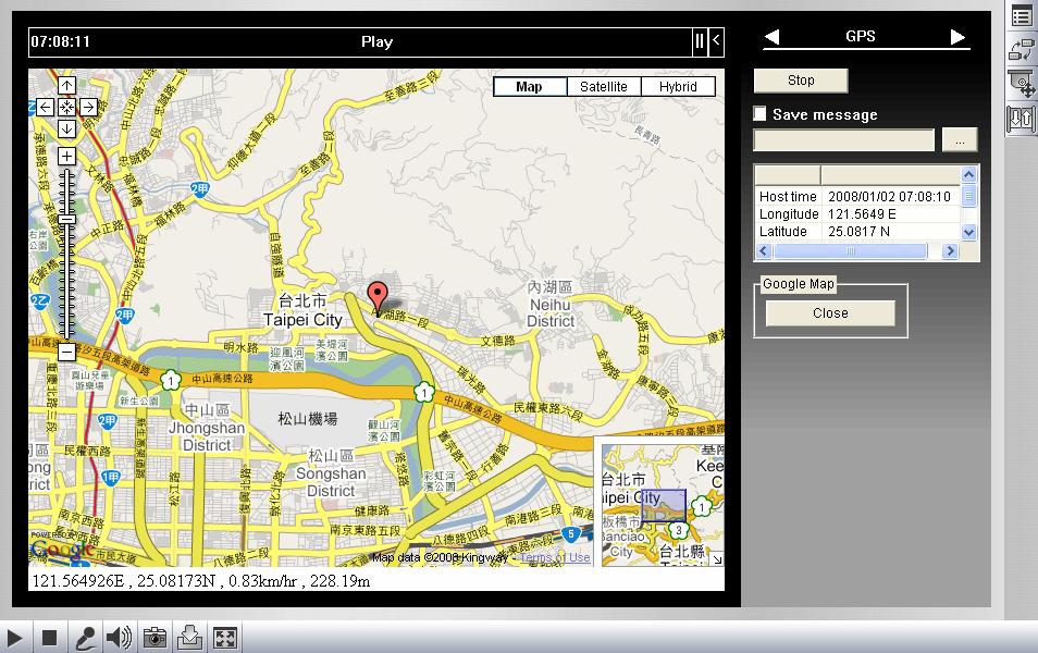 The map will be displayed. The icon indicates the location of your GV-Video Server.