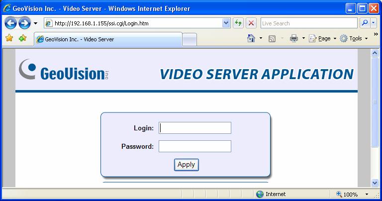 Chapter 3 Accessing the GV-Video Server Two types of users are allowed to log in the GV-Video Server: Administrator and Guest.