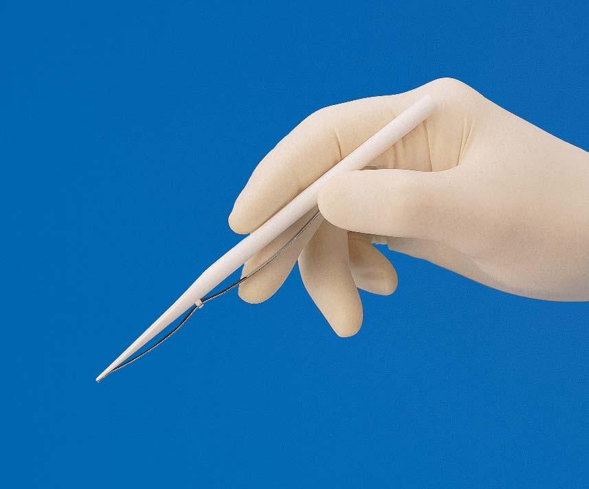 opening of the vein or synthetic graft securely during end-to-side or side-to-side anastomosis, simplifying suturing and facilitating precise anastomosis. Radiopaque and latex-safe. Cat. No.