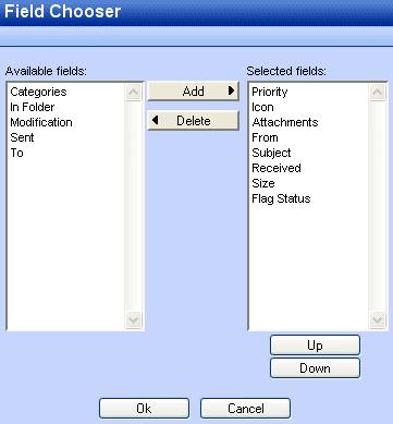 However, like in Outlook, it is possible to change the view by adding or removing columns.