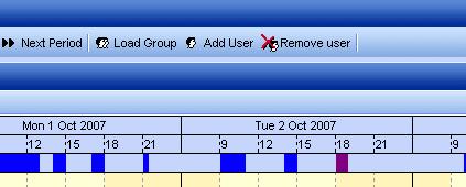 The user is added to the time line and his/her appointments are loaded. 2.7.2. Deleting a user from the time line Select the user by clicking on the check box in front of their name.