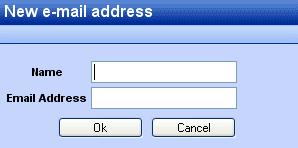 Add new address dialog With the button Remove selected contacts are removed from the distribution list. Contacts are selected by single clicks in the lower part of the dialog.